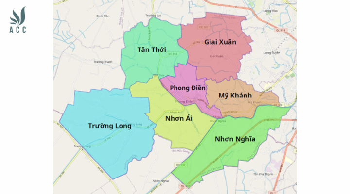 Bản đồ hành chính huyện Phong Điền Thành phố Cần Thơ