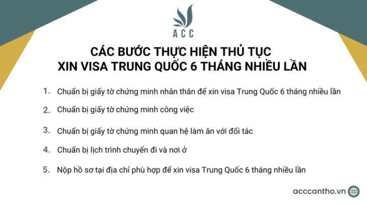 Các bước thực hiện thủ tục xin visa trung quốc 6 tháng nhiều lần