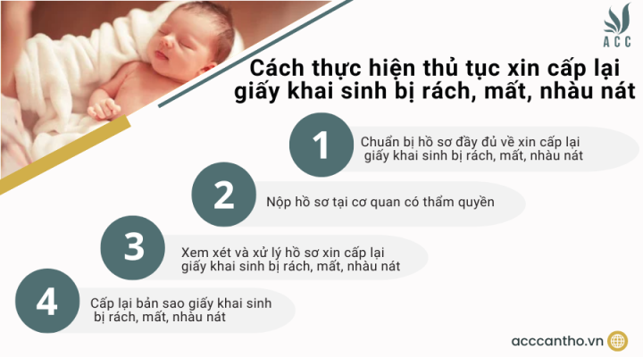 Cách thực hiện thủ tục xin cấp lại giấy khai sinh bị rách, mất, nhàu nát