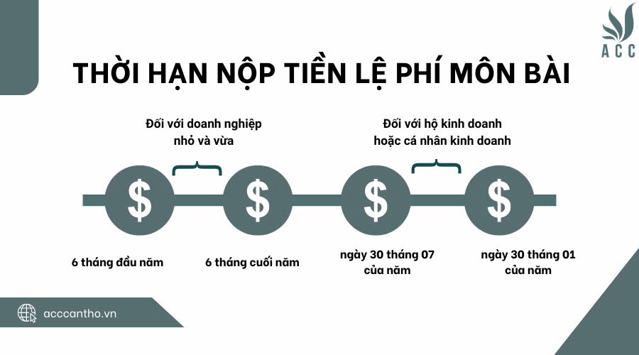 Thời hạn nộp tiền lệ phí môn bài