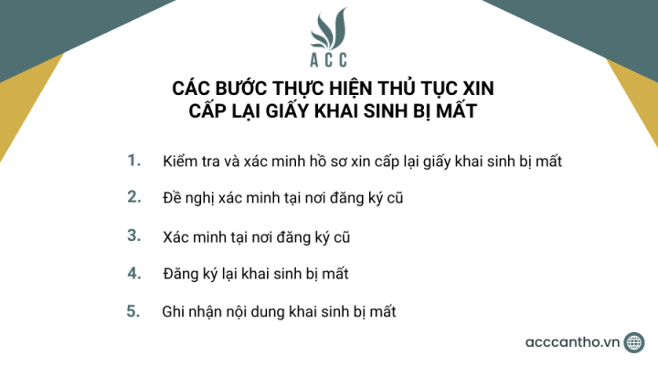 Các bước thực hiện thủ tục xin cấp lại giấy khai sinh bị mất 