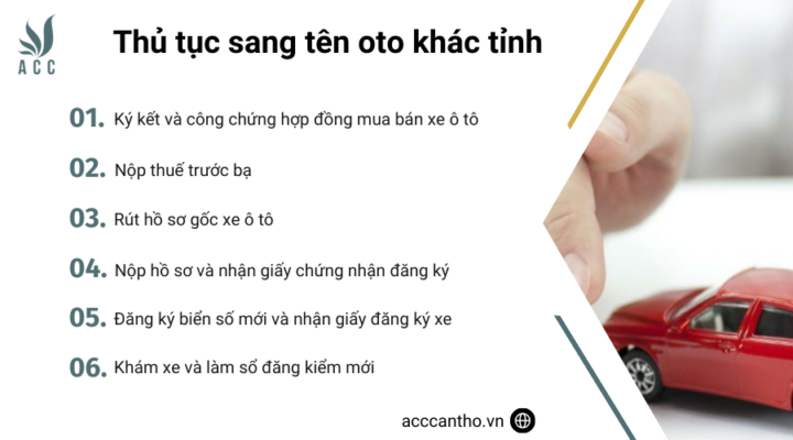Thủ tục sang tên oto khác tỉnh
