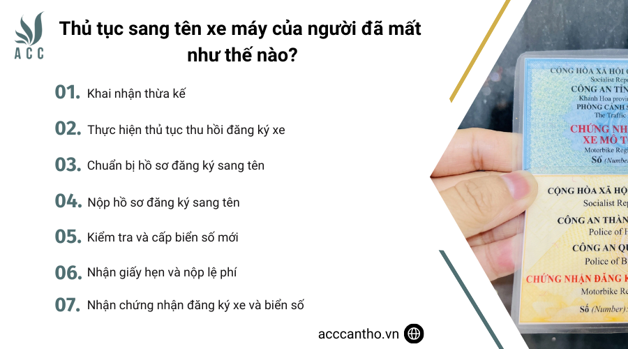 Thủ tục sang tên xe máy của người đã mất như thế nào?