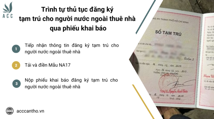Trình tự thủ tục đăng ký tạm trú cho người nước ngoài thuê nhà qua phiếu khai báo