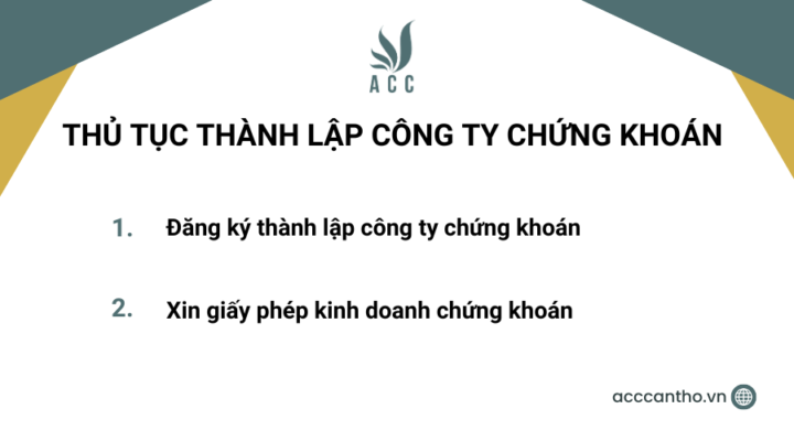 Thủ tục thành lập công ty chứng khoán
