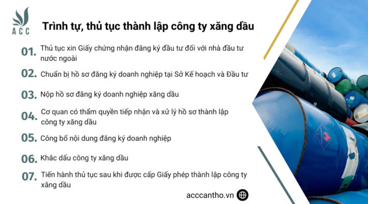 Trình tự, thủ tục thành lập công ty xăng dầu
