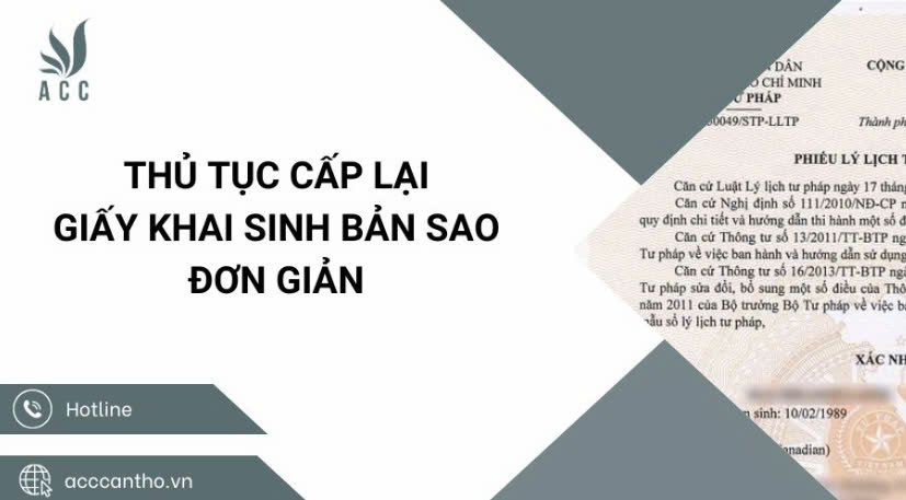 Thủ tục cấp lại bản sao giấy khai sinh đơn giản