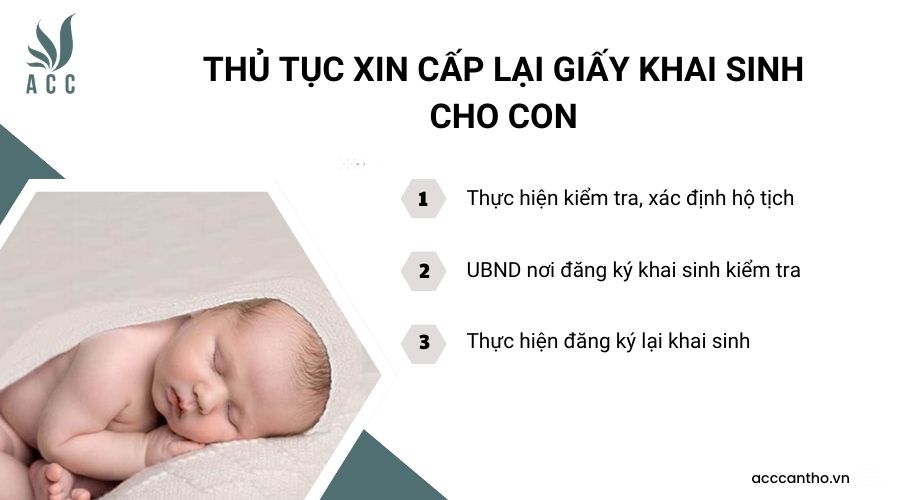 Thủ tục xin cấp lại giấy khai sinh cho con