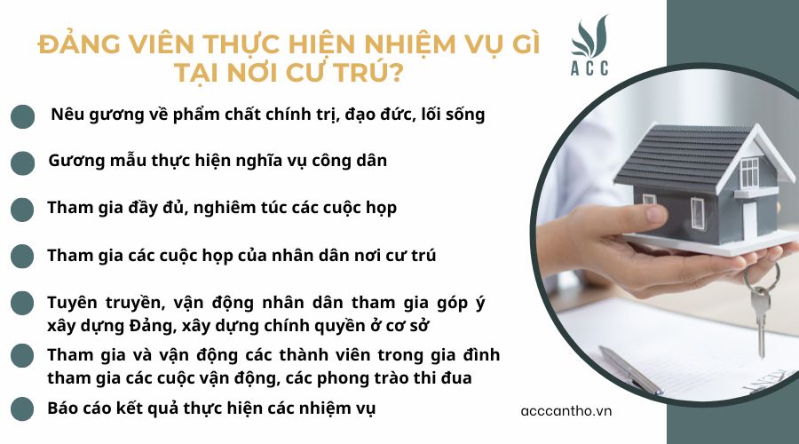 Đảng viên thực hiện nhiệm vụ gì tại nơi cư trú