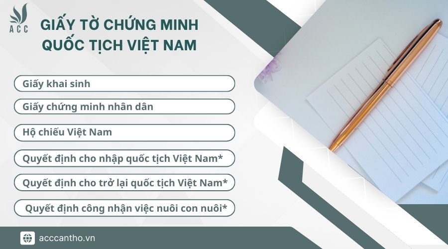 Giấy tờ chứng minh quốc tịch Việt Nam