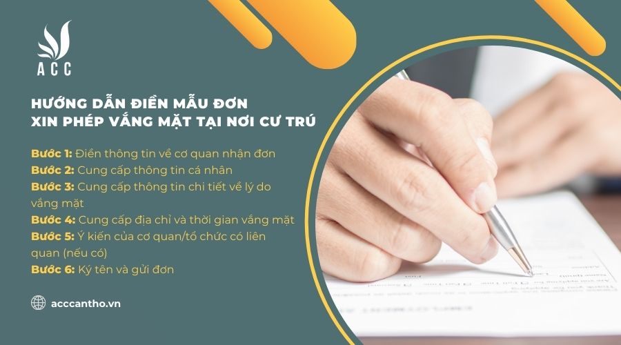 Hướng dẫn điền mẫu đơn xin ph&eacute;p vắng mặt tại nơi cư tr&uacute;