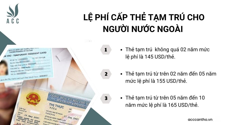 Lệ phí cấp thẻ tạm trú cho người nước ngoài