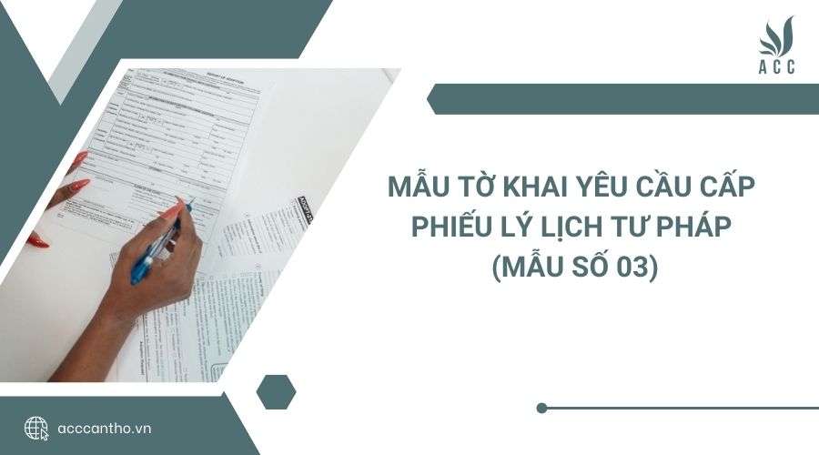 Mẫu tờ khai yêu cầu cấp phiếu lý lịch tư pháp (Mẫu số 03)