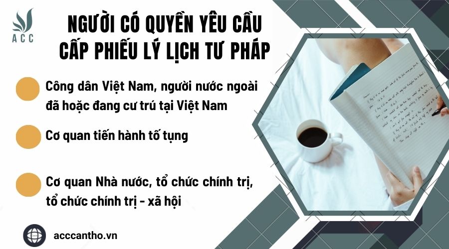 Người có quyền yêu cầu cấp Phiếu lý lịch tư pháp