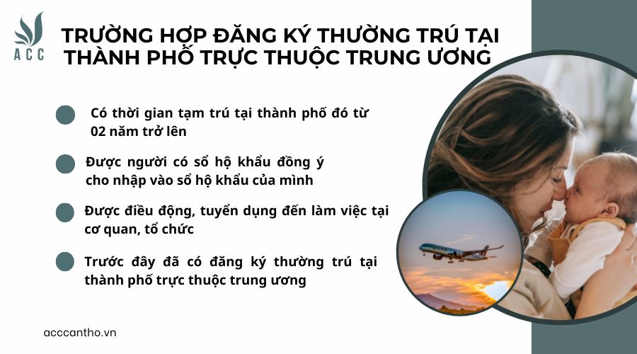 Trường hợp đăng ký thường trú tại thành phố trực thuộc trung ương