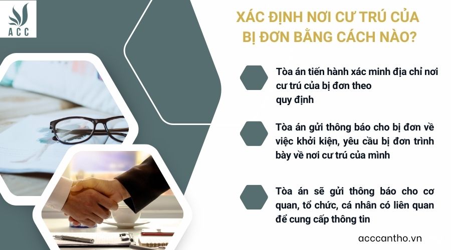 Xác định nơi cư trú của bị đơn bằng cách nào?