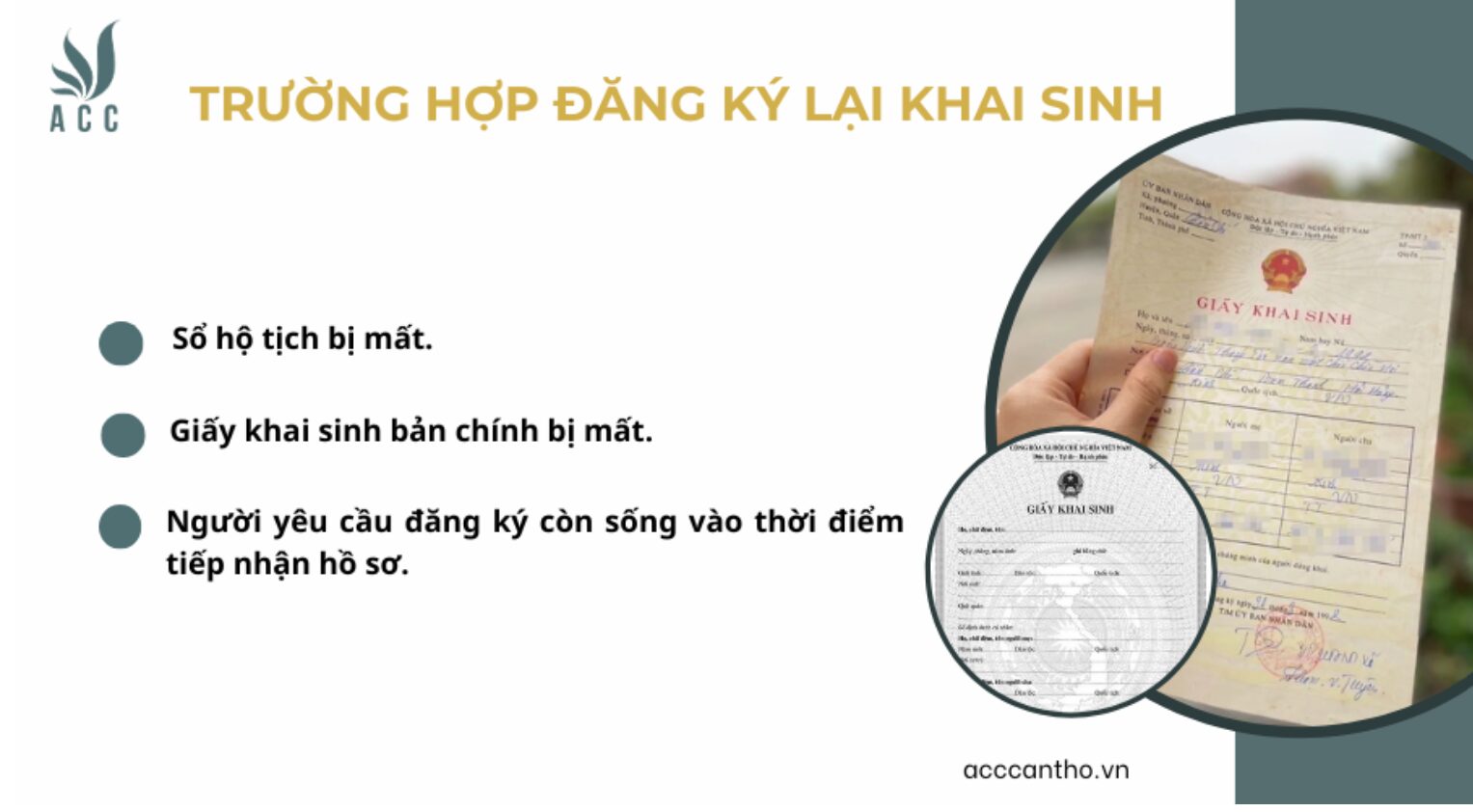 Trường hợp đăng ký lại khai sinh 