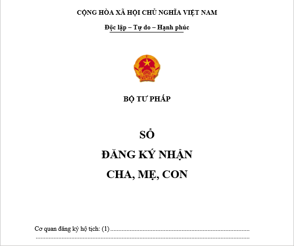 Mẫu sổ đăng ký nhận cha mẹ con
