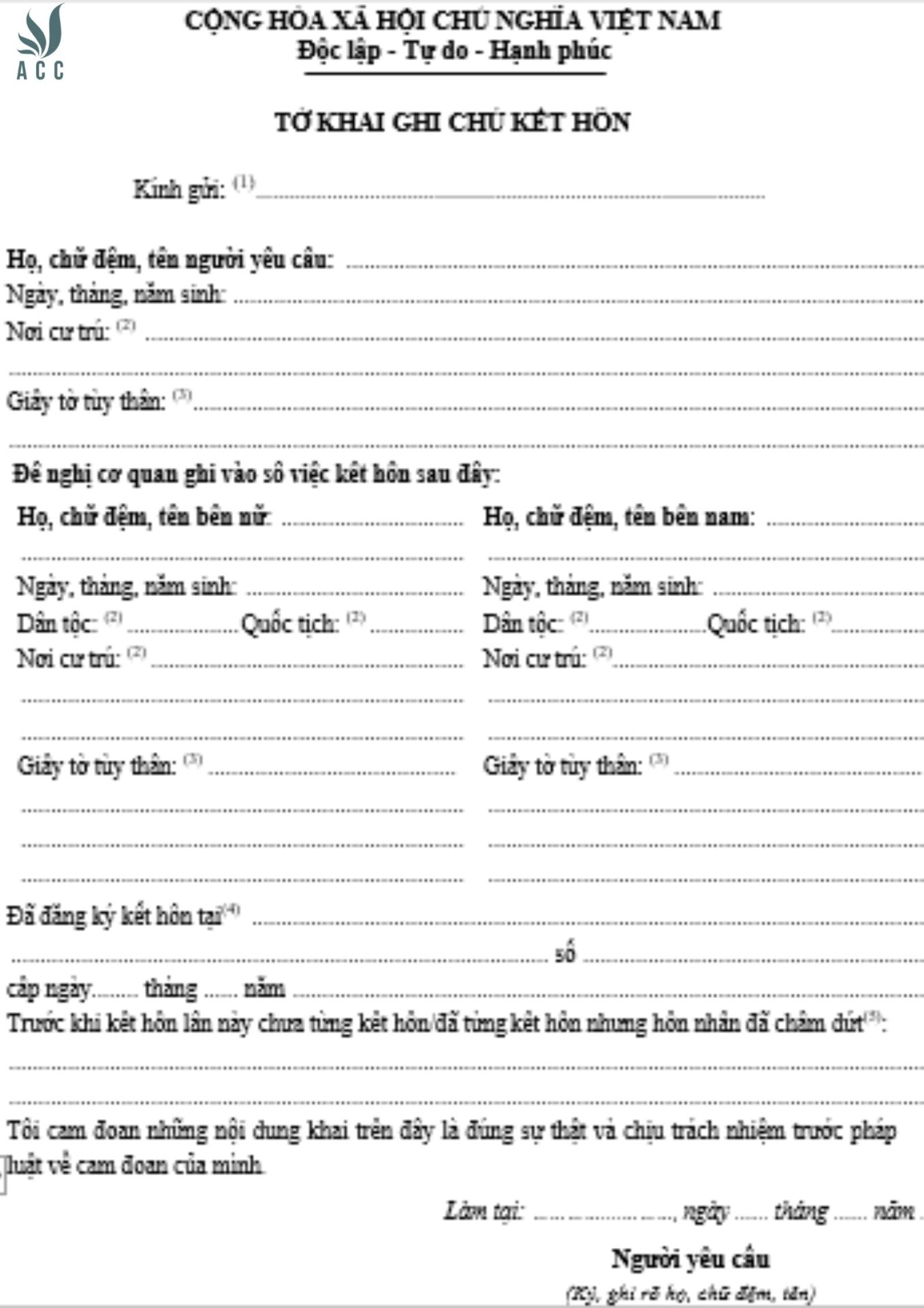 Mẫu Tờ khai ghi chú fv88 đá gà trực tiếp