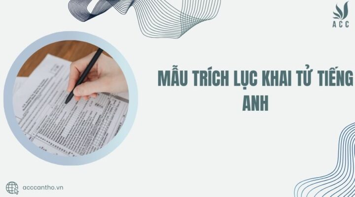 Mẫu trích lục khai tử tiếng Anh