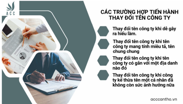 Trường hợp nào thực hiện thay đổi tên công ty?