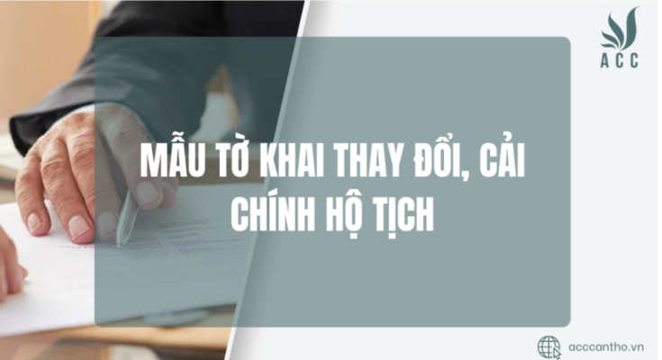 Mẫu tờ khai thay đổi, cải chính hộ tịch