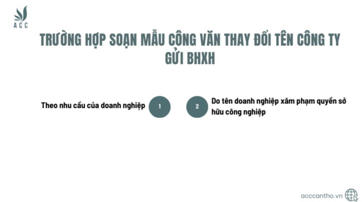 Trường hợp soạn Mẫu công văn thay đổi tên công ty gửi BHXH