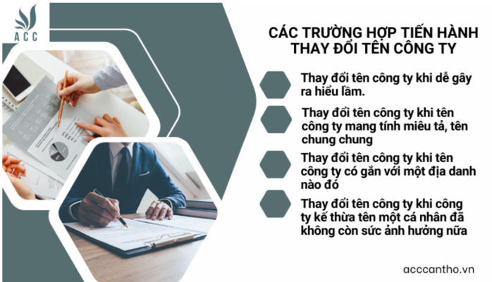 C&aacute;c trường hợp tiến h&agrave;nh thay đổi t&ecirc;n c&ocirc;ng ty