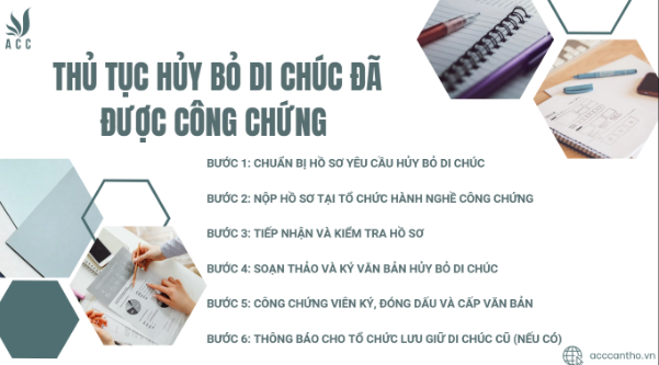 Thủ tục hủy bỏ di chúc đã được công chứng 