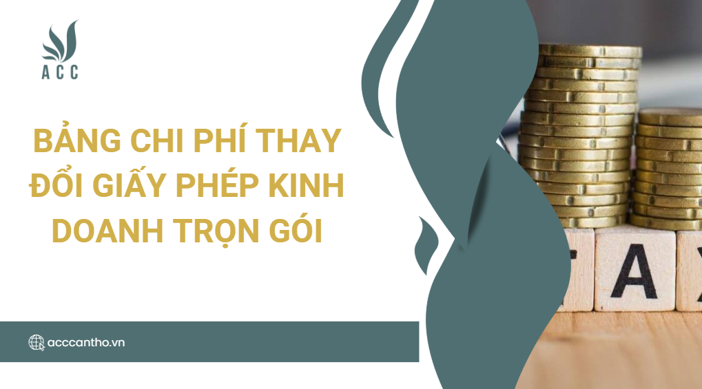 Bảng chi phí thay đổi giấy phép fv888 trọn gói