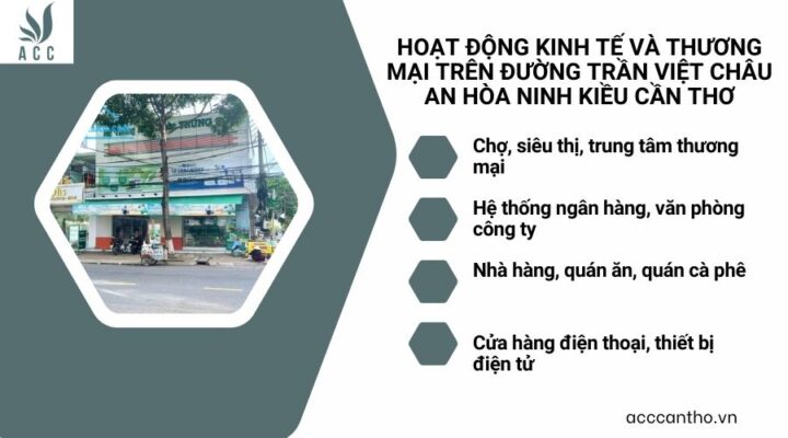 Hoạt động kinh tế và thương mại trên đường Trần Việt Châu An Hòa Ninh Kiều Cần Thơ