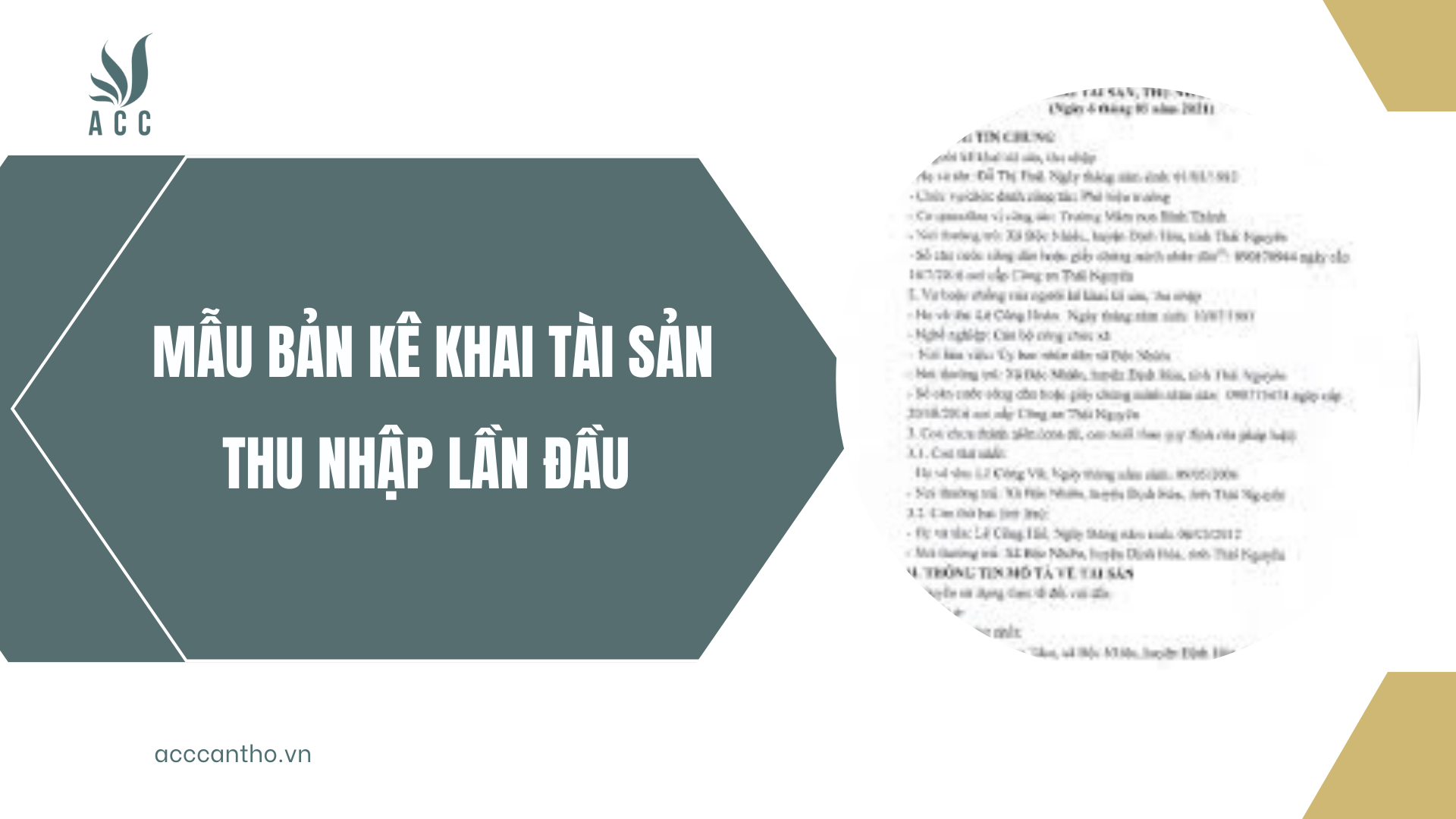 Mẫu bản kê khai tài sản thu nhập lần đầu
