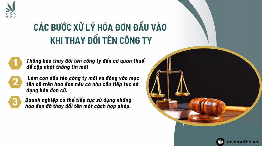 Các bước xử lý hóa đơn đầu vào khi thay đổi tên công ty