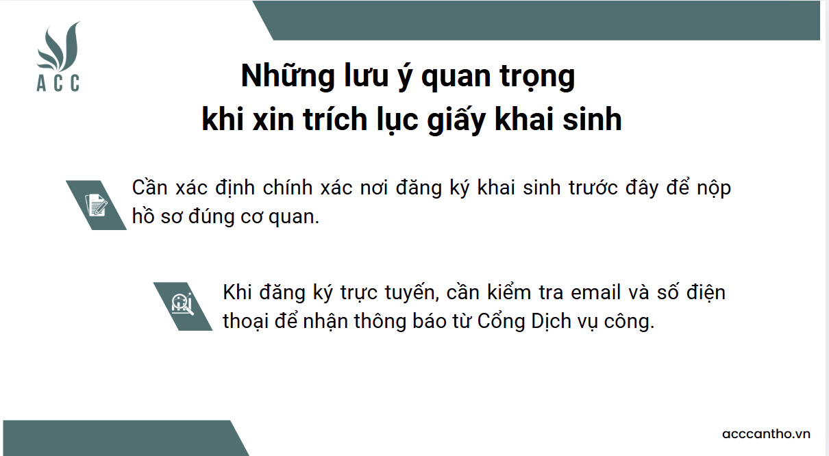 Những lưu ý quan trọng khi xin trích lục giấy khai sinh