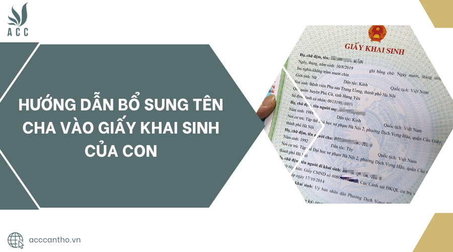 bổ sung tên cha vào giấy khai sinh