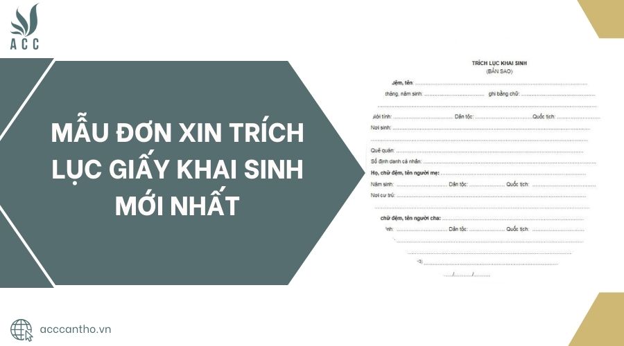Mẫu đơn xin tr&iacute;ch lục giấy khai sinh mới nhất