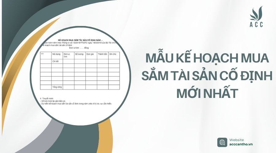 mẫu kế hoạch mua sắm tài sản cố định