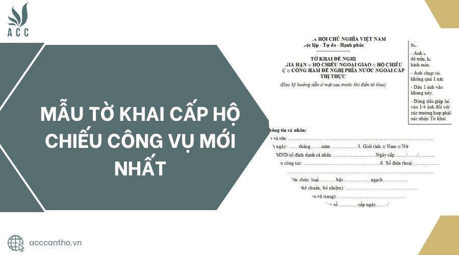 Mẫu tờ khai cấp hộ chiếu công vụ mới nhất