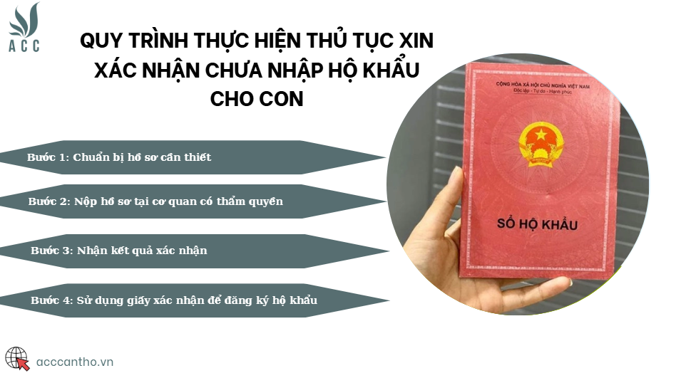 Quy trình thực hiện thủ tục xin xác nhận chưa nhập hộ khẩu cho con