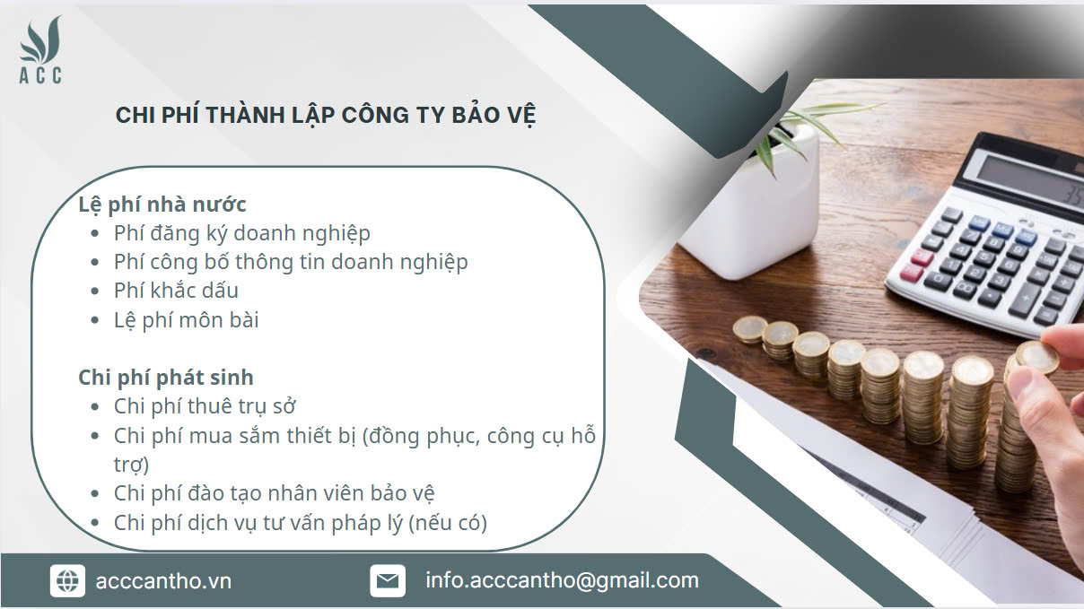 Chi phí thành lập công ty bảo vệ