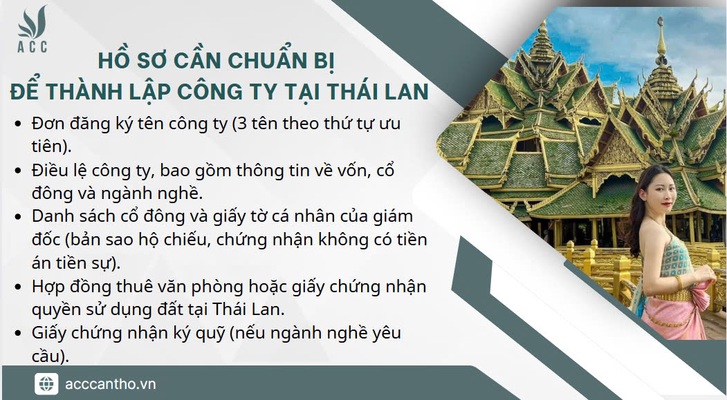 Hồ sơ cần chuẩn bị để thành lập công ty tại Thái Lan