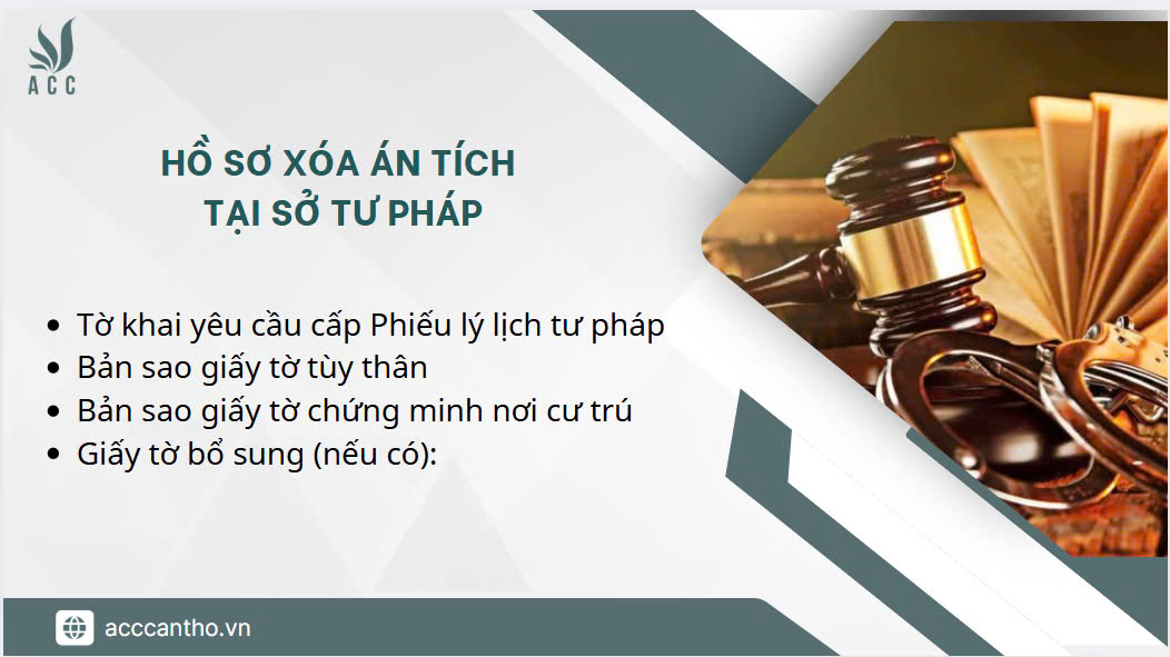 Hồ sơ xóa án tích tại Sở Tư pháp