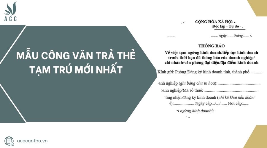 Mẫu công văn trả thẻ tạm trú mới nhất