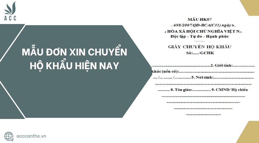 Mẫu đơn xin chuyển hộ khẩu hiện nay