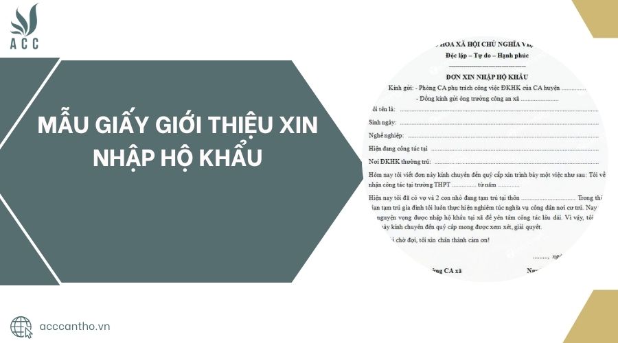 Mẫu giấy giới thiệu xin nhập hộ khẩu
