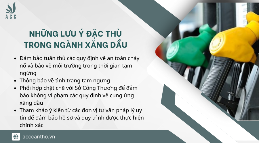 Những lưu ý đặc thù trong ngành xăng dầu