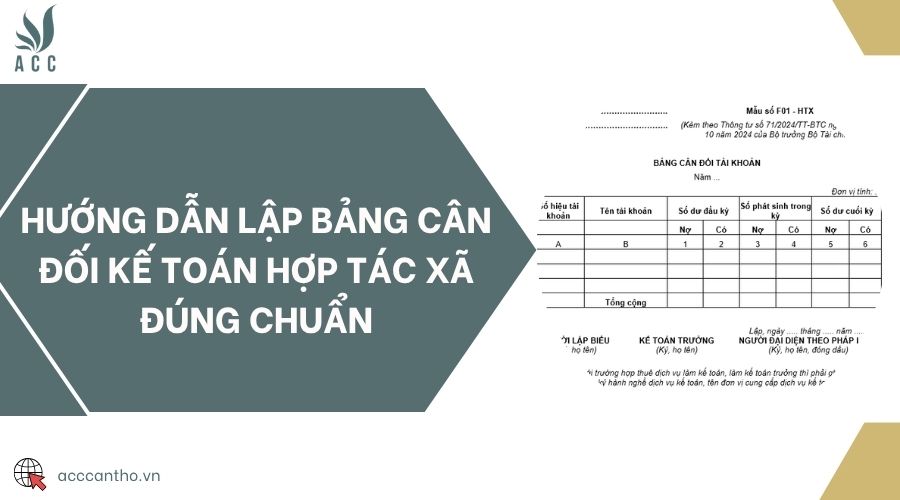 Hướng dẫn lập bảng cân đối kế toán hợp tác xã đúng chuẩn