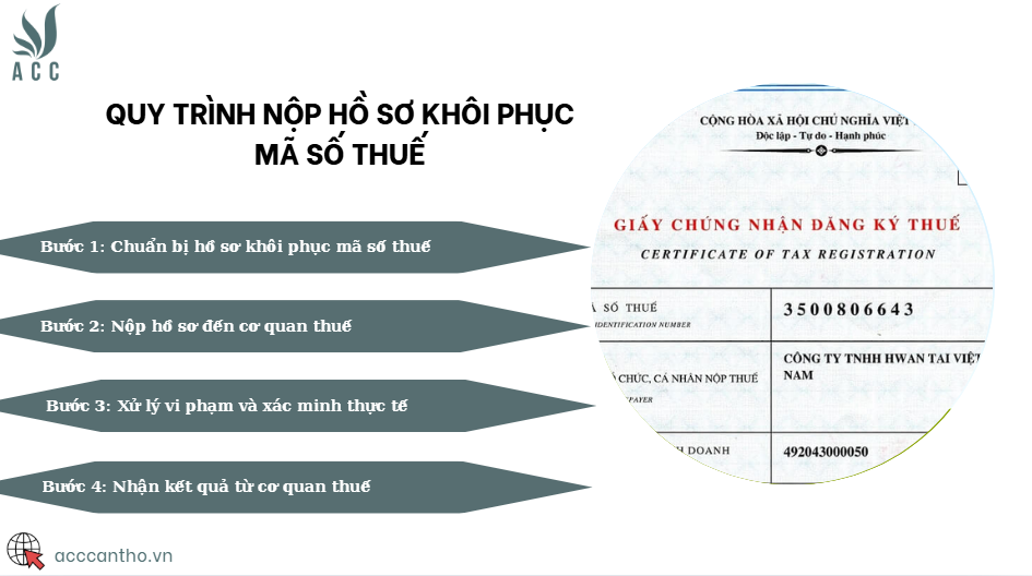 Quy trình nộp hồ sơ khôi phục mã số thuế