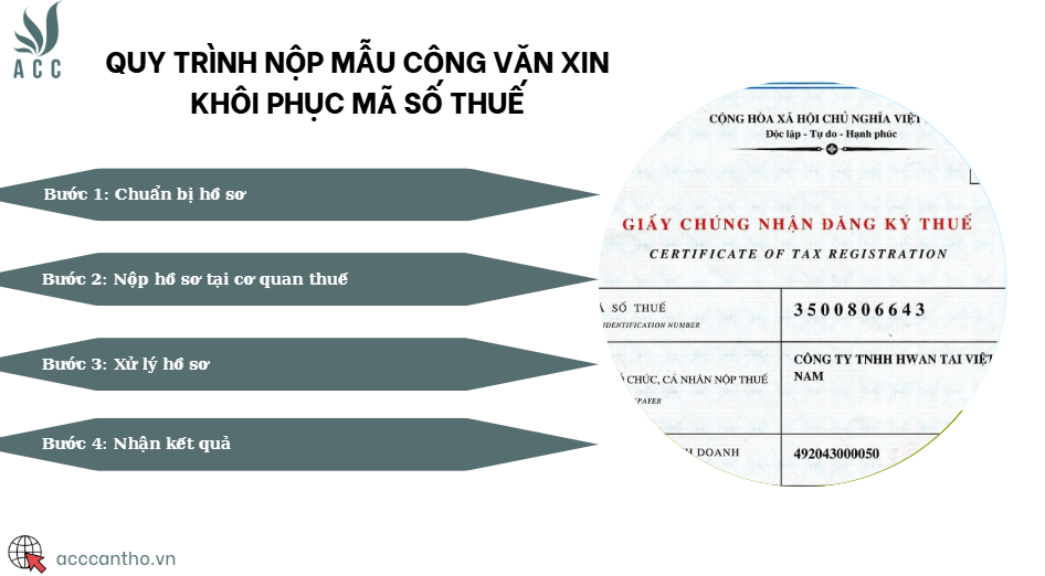 Quy trình nộp mẫu công văn xin khôi phục mã số thuế