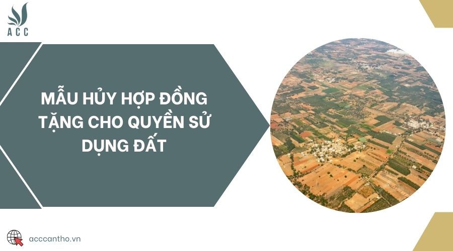 Mẫu hủy hợp đồng tặng cho quyền sử dụng đất